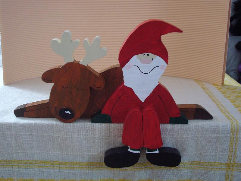 Weihnachtsmann klein mit Elch